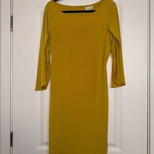 Calvin Klein Long Sleeve Mustard Dress